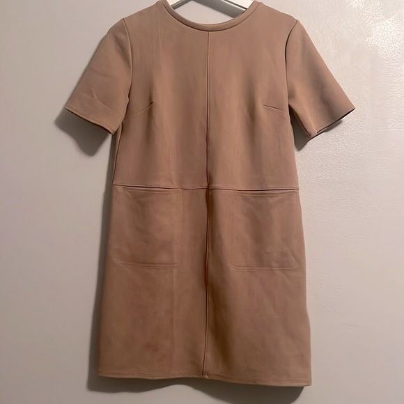 Zara Faux Suede Dress Beige/Nude/Sand mocha mousse color - Picture 3 of 6